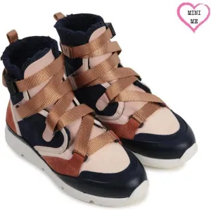 Girls Pink & Navy Sonnie Hi-Top Trainers