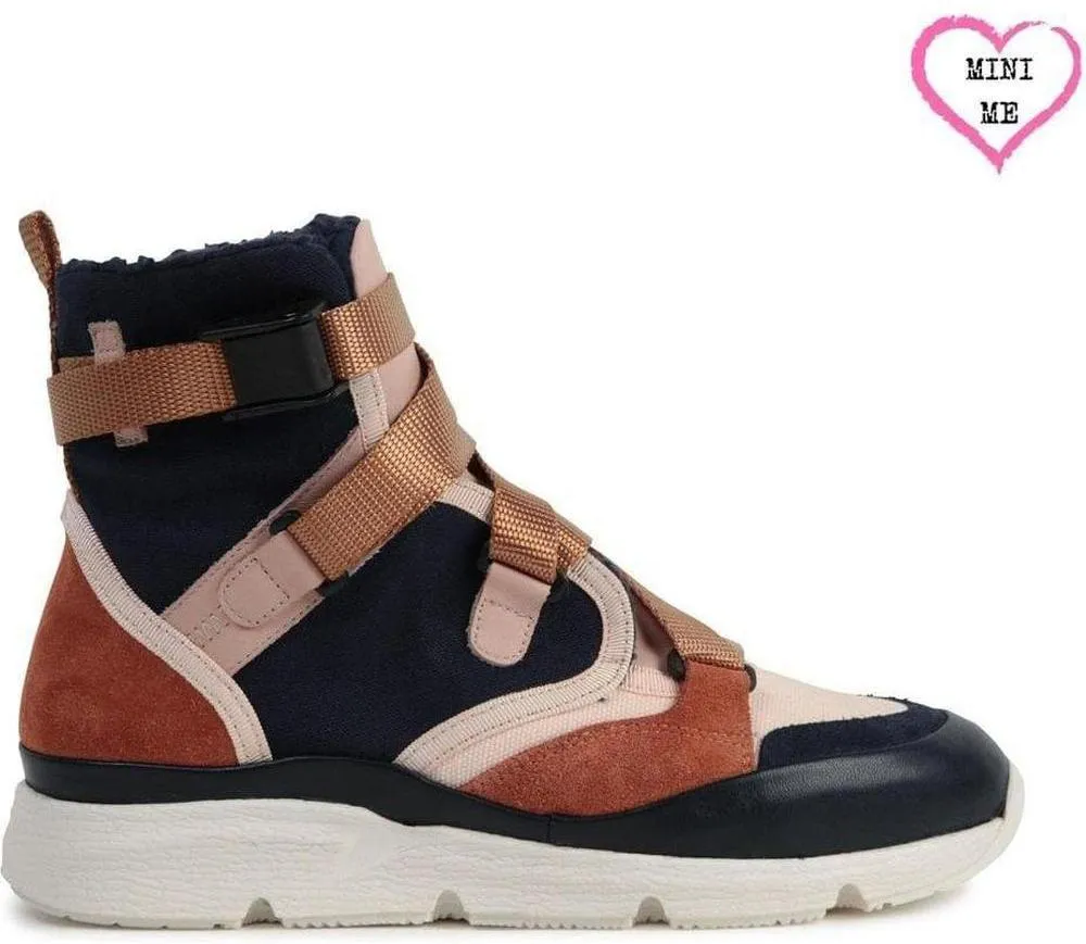 Girls Pink & Navy Sonnie Hi-Top Trainers