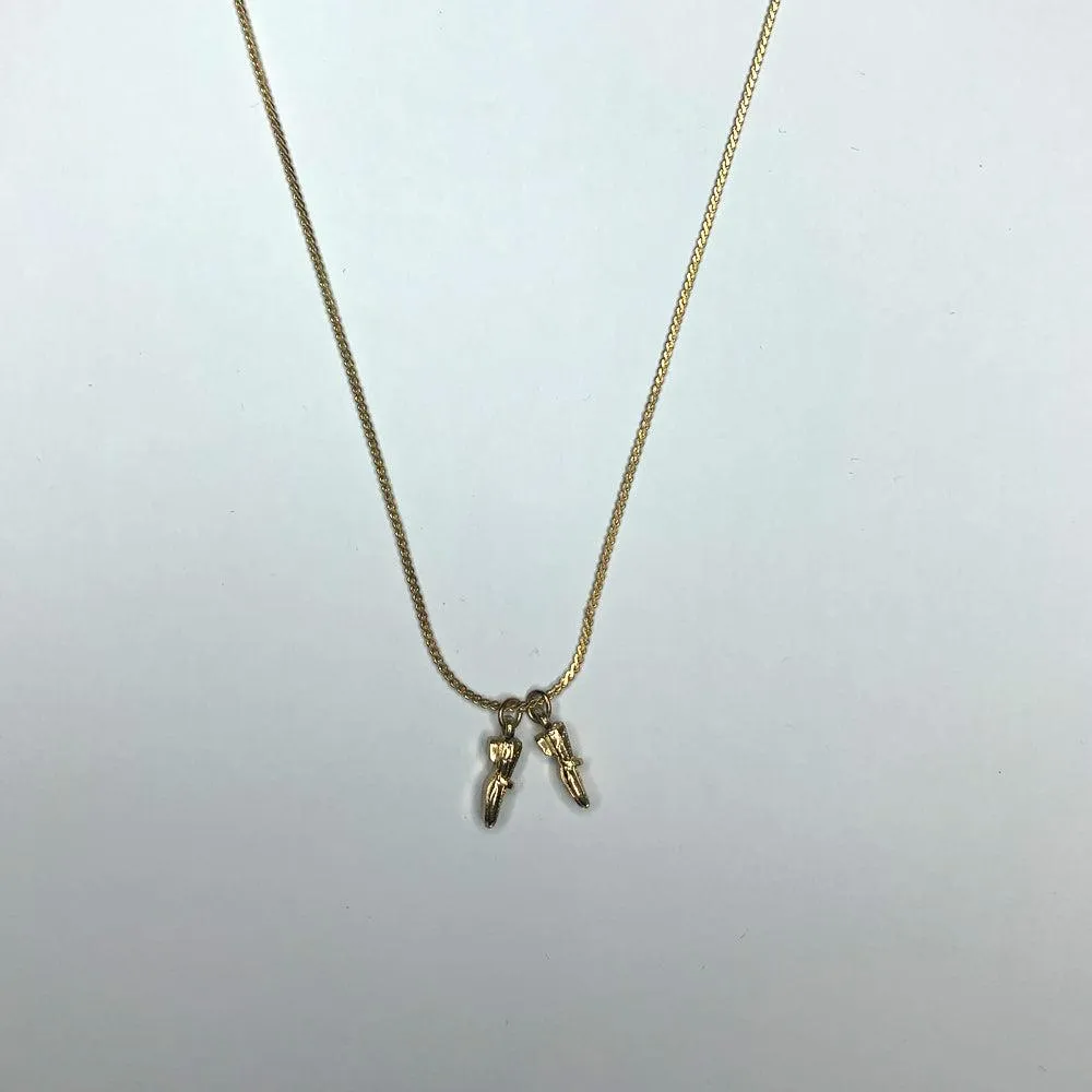 Gold Dance Shoes Necklace