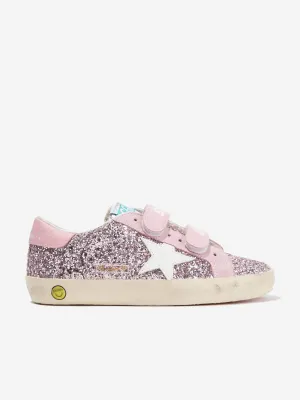 Golden Goose Girls Glitter And Leather Old School Trainers in Pink