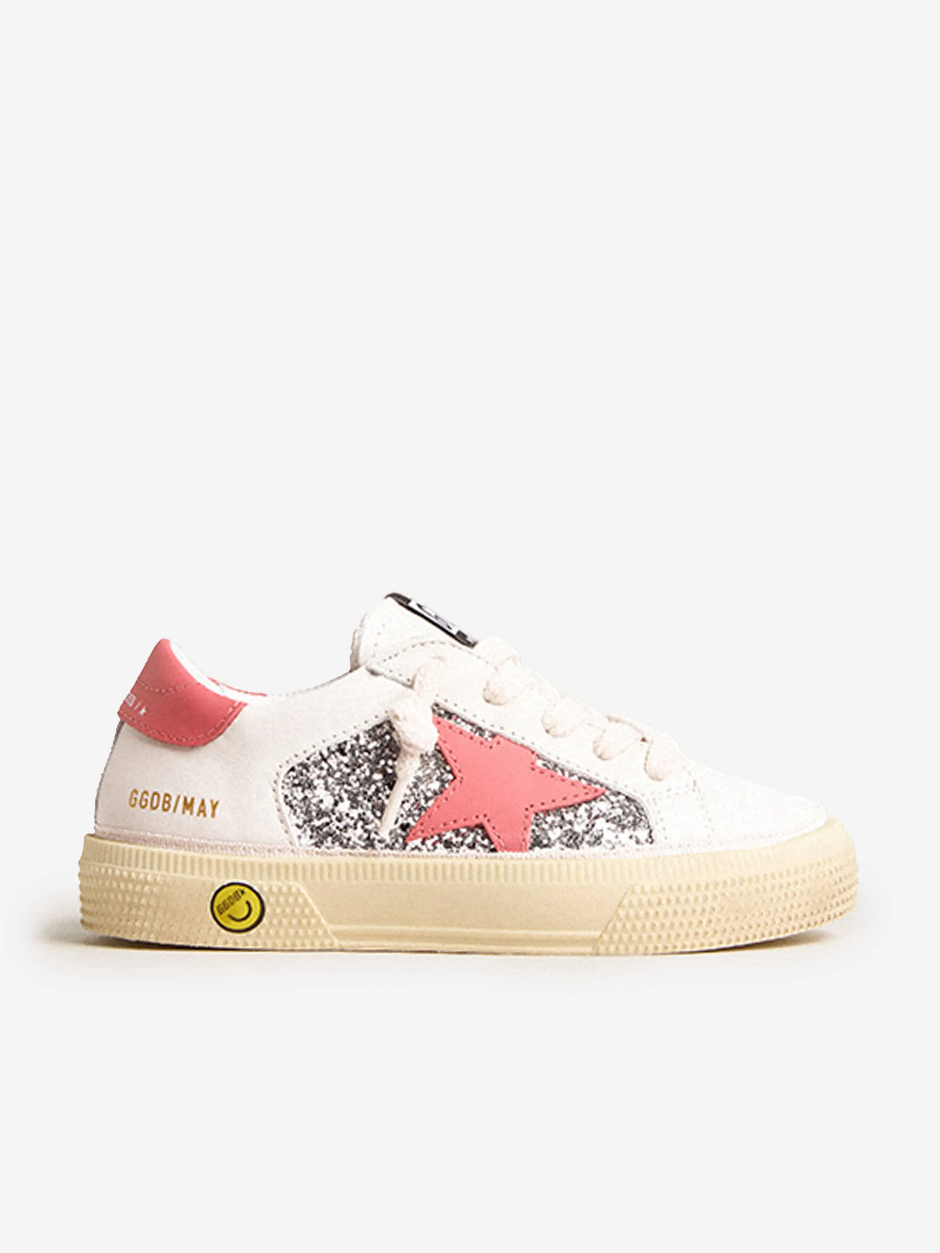 Golden Goose Girls Glitter and Leather Star May Trainers in Multicolour