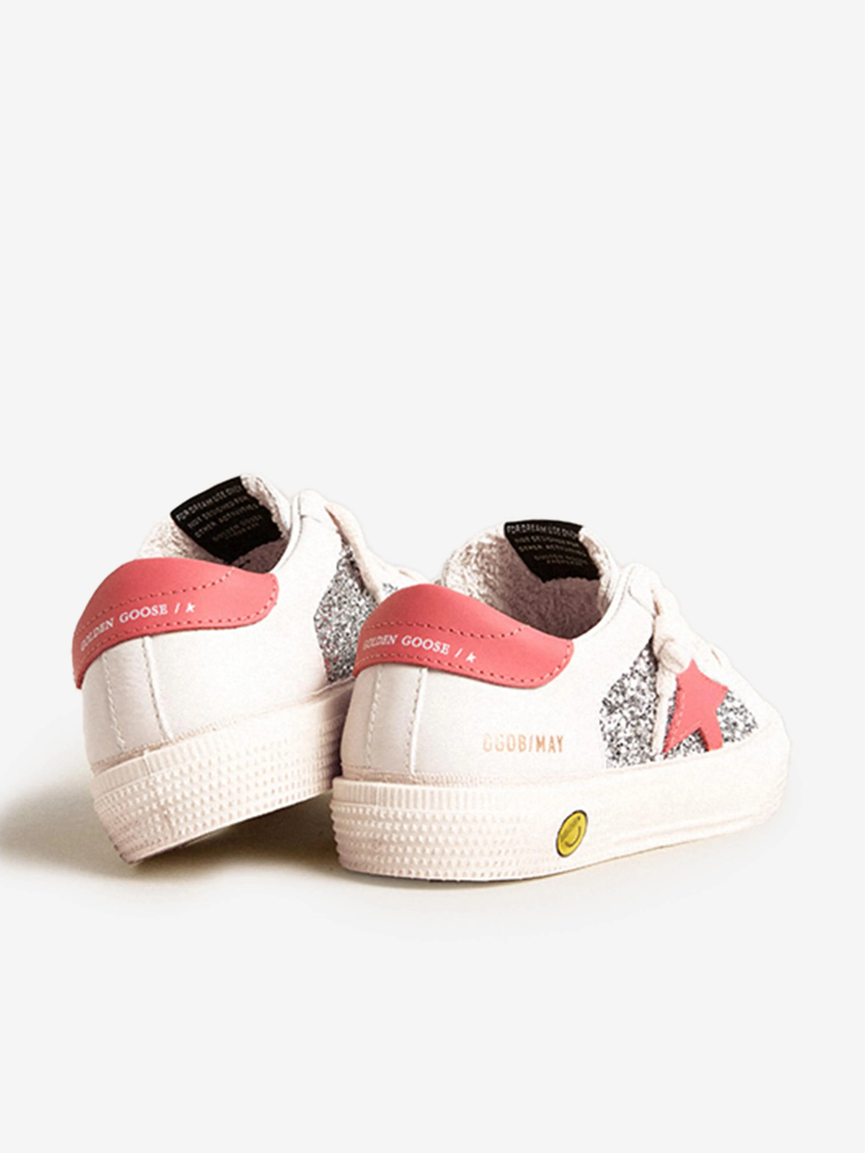 Golden Goose Girls Glitter and Leather Star May Trainers in Multicolour