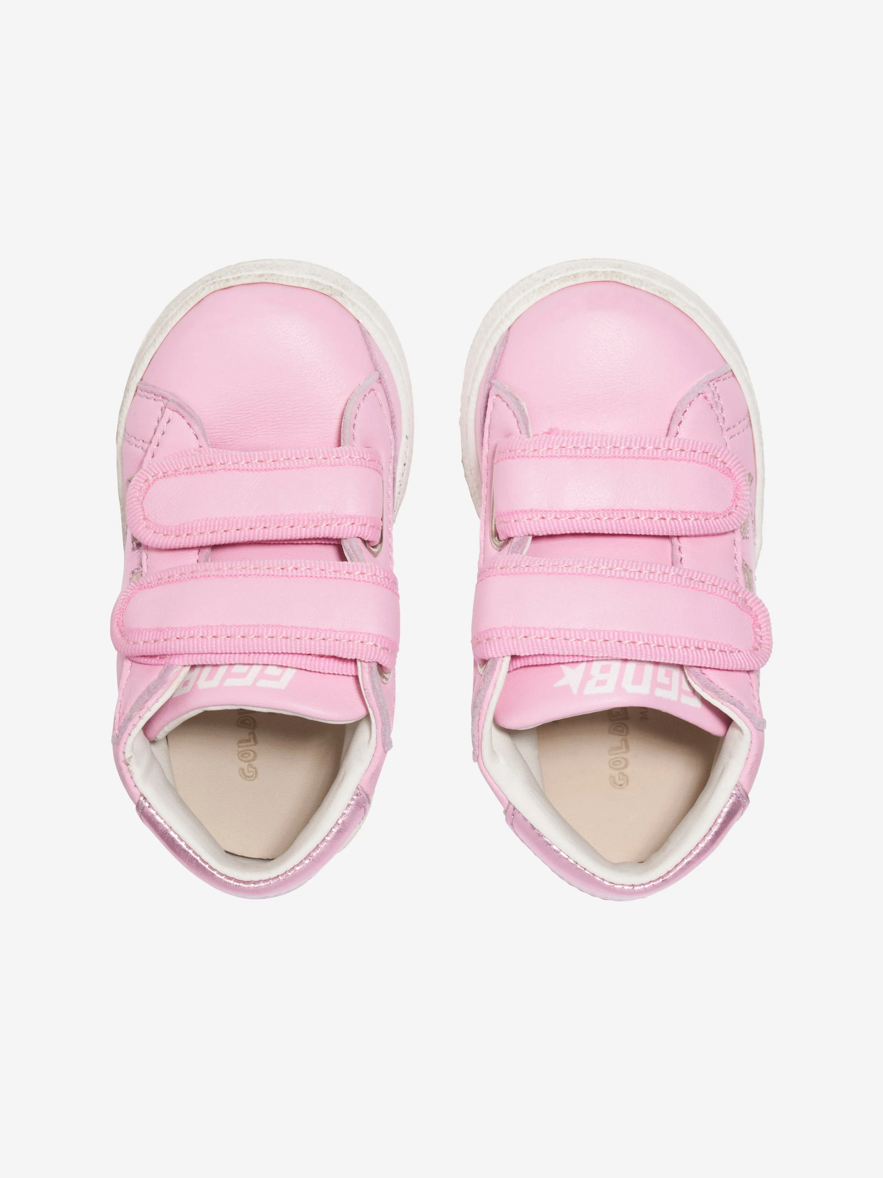 Golden Goose Girls June Leather Star Trainers in Pink