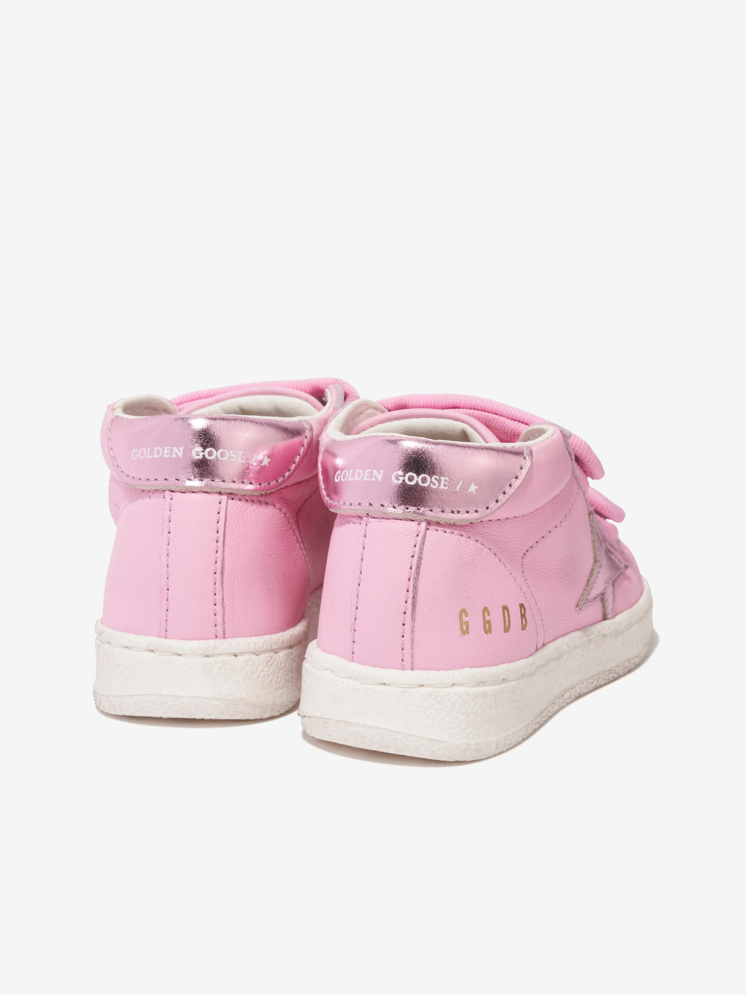 Golden Goose Girls June Leather Star Trainers in Pink