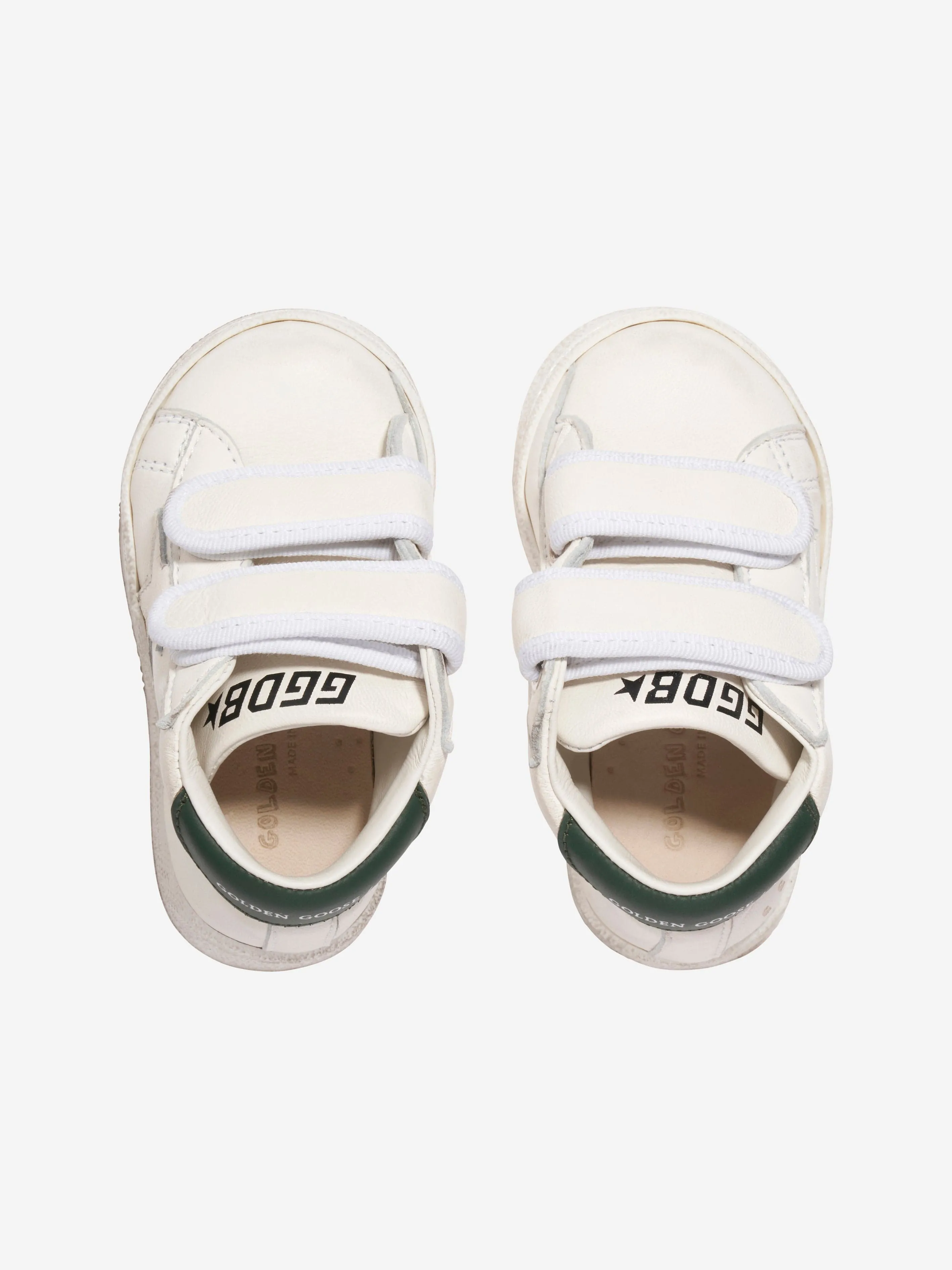 Golden Goose Kids June Leather Star Trainers in White