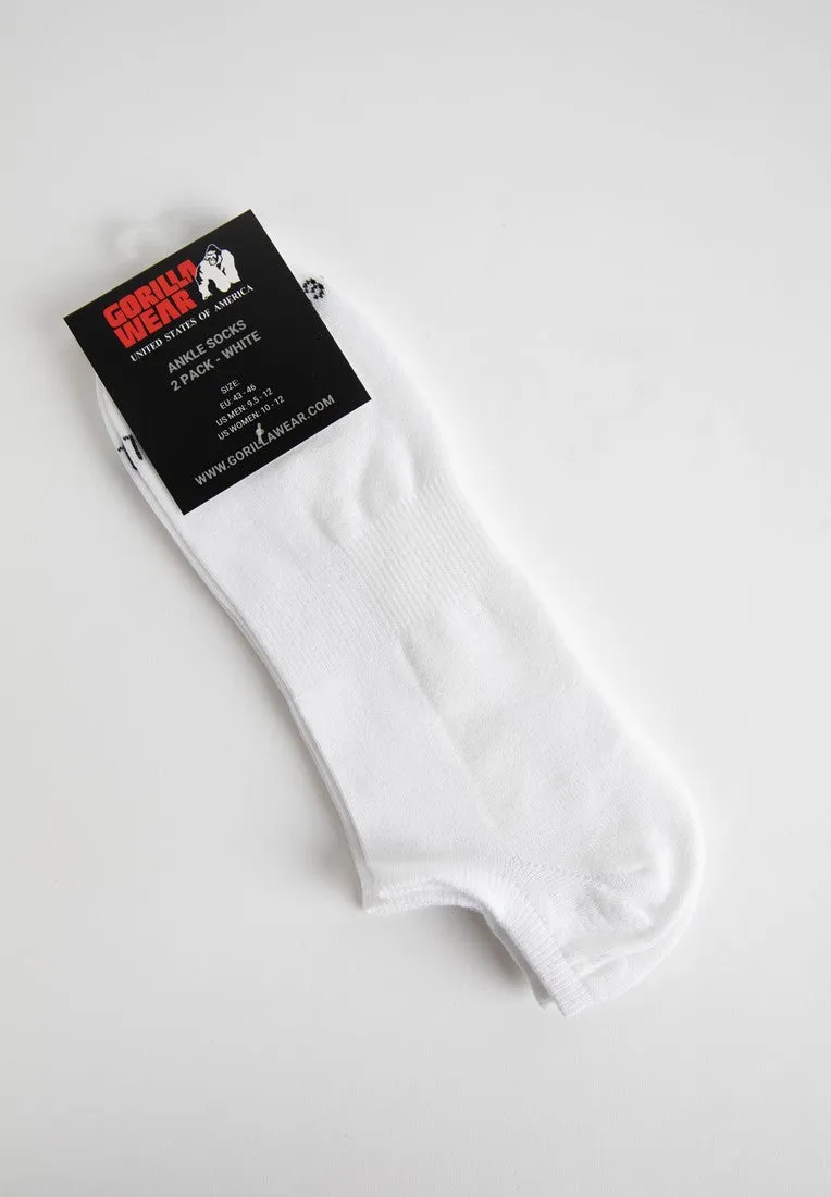 Gorilla Wear Ankle Socks 2-Pack - White