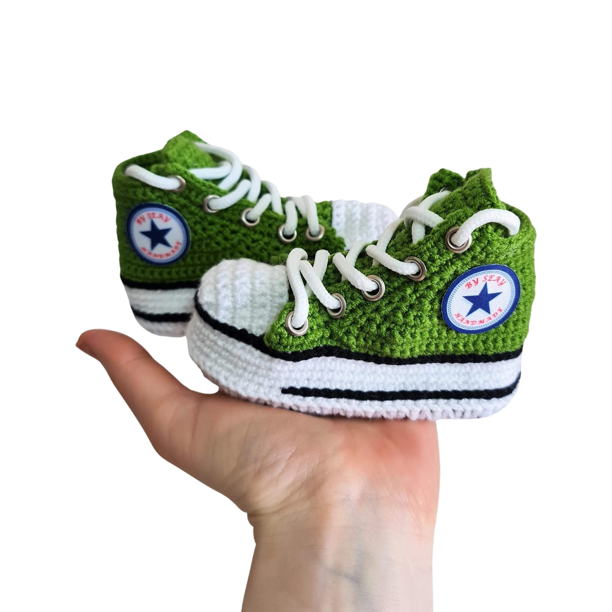 Green Canvas Baby Natural Cotton Booties Socks Sneakers Slippers