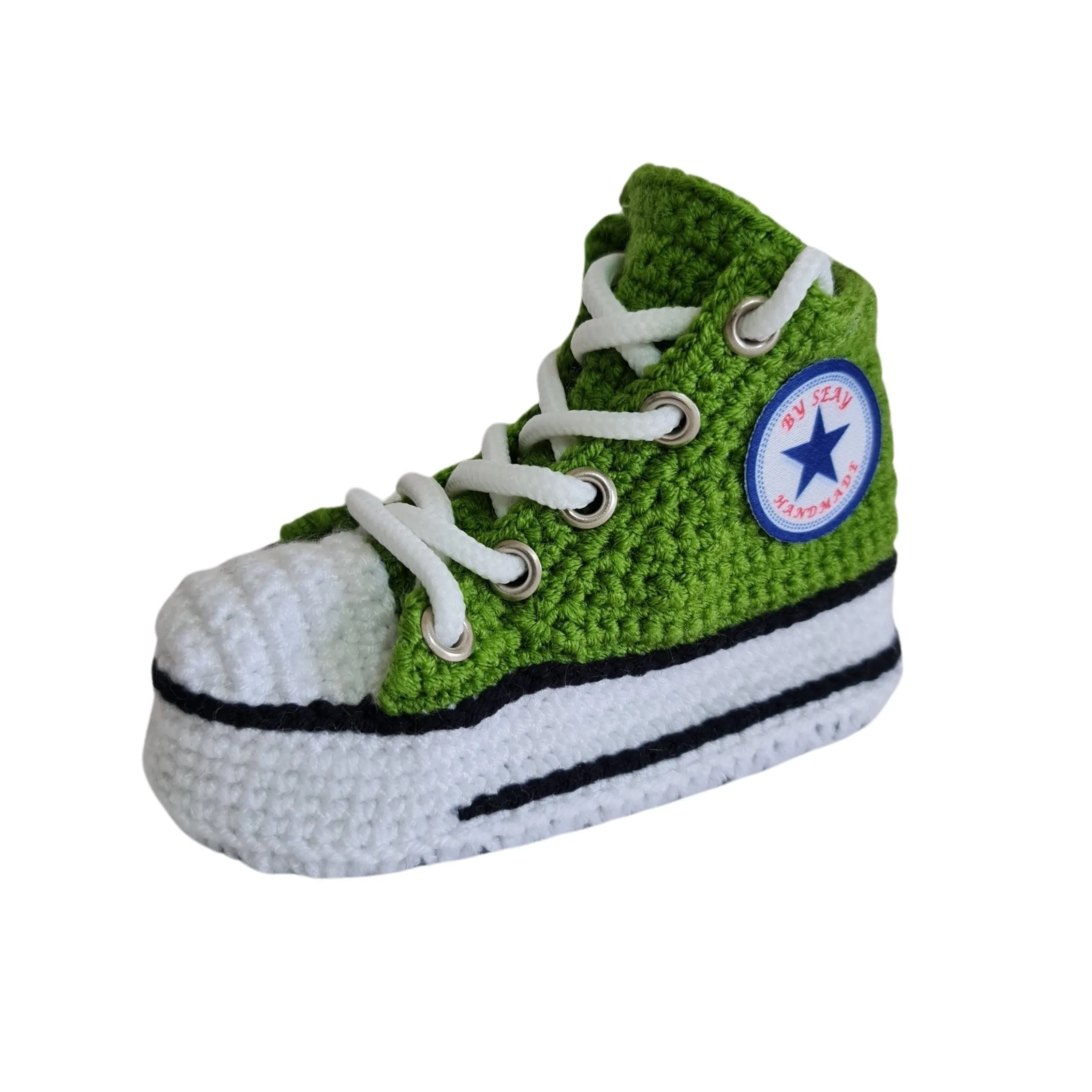 Green Canvas Baby Natural Cotton Booties Socks Sneakers Slippers