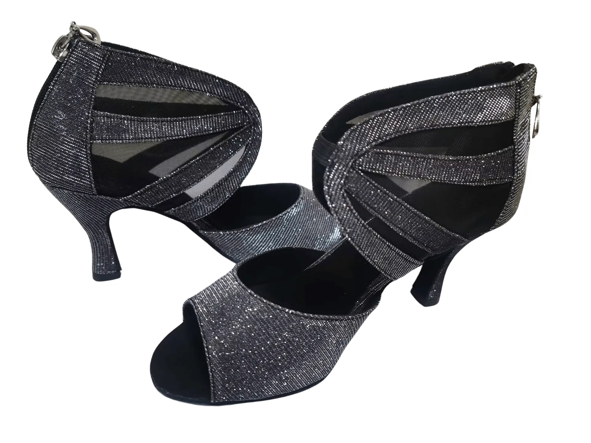 Grey Dance Shoes for Salsa Latin Social Dancing