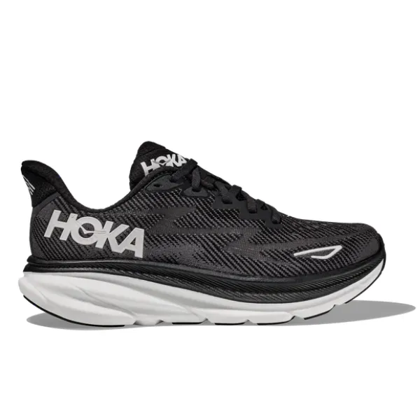 HOKA Men's Clifton 9 Wide Black/White