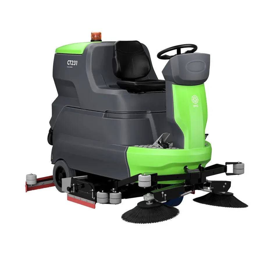 IPC CT231 Auto Ride-On Floor Scrubber, 330ah Battery   220 Volt Charger, Pad Driven