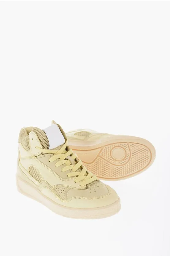 Jil Sander Leather BASKET High-Top Sneakers With Rubber Sole