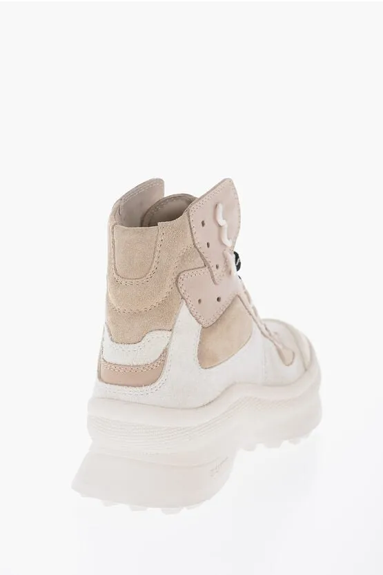 Jil Sander Suede Leather High-Top Sneakers