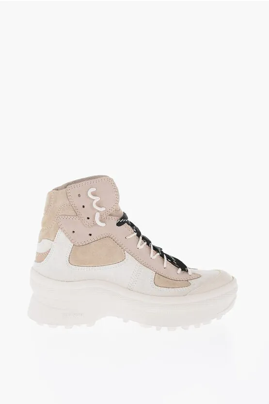 Jil Sander Suede Leather High-Top Sneakers