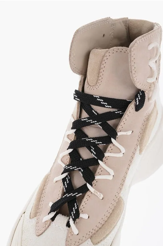 Jil Sander Suede Leather High-Top Sneakers