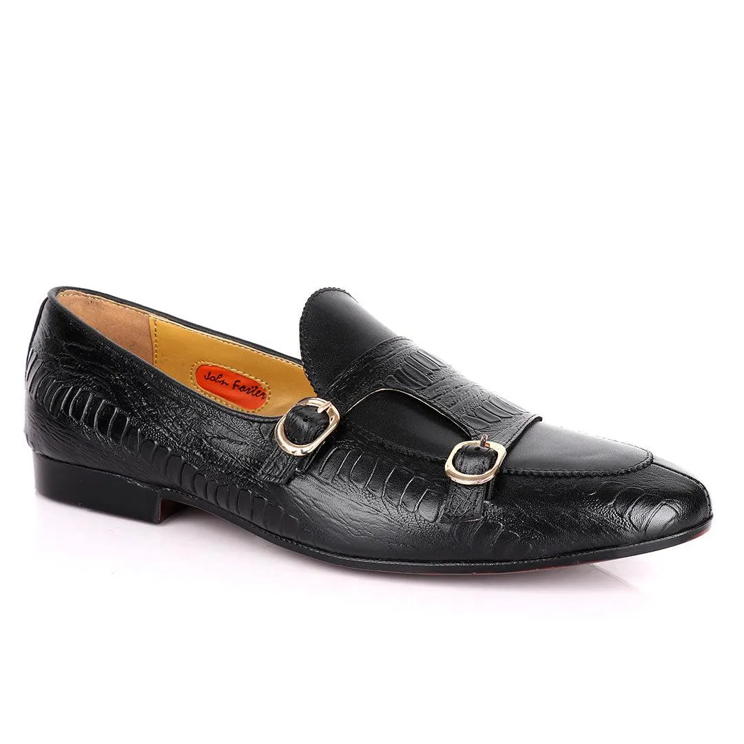 John Foster Double Monk Croc Designed  Men's shoes