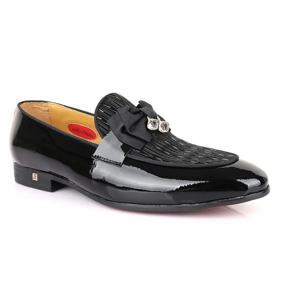 John Foster Vero Cudio Glossy Black Leather Shoe