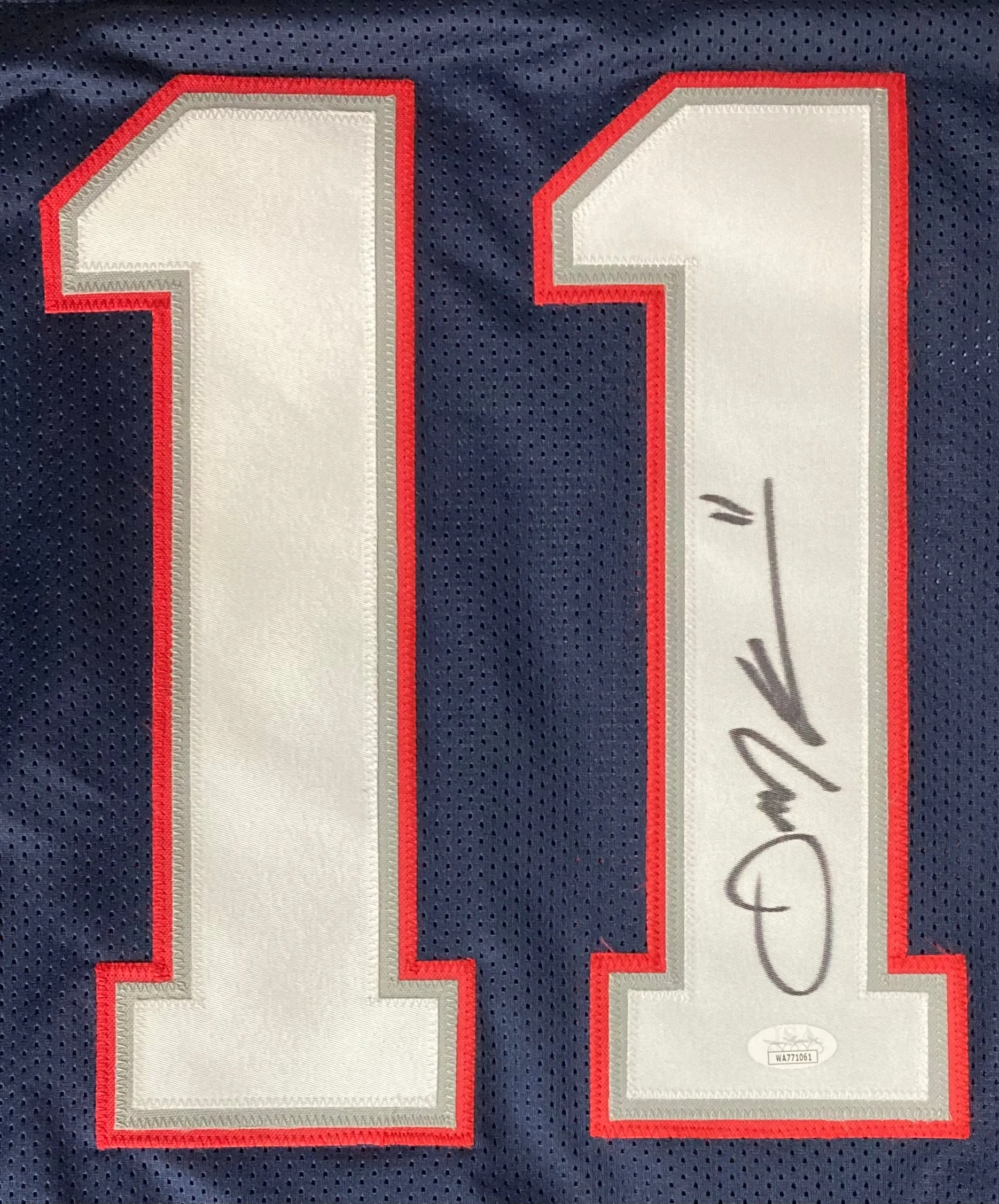 Julian Edelman Signed Custom Blue Pro-Style Football Jersey JSA ITP