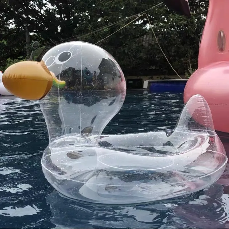 Kids' Cute Duck Swim Ring Inflatable Pool Toy