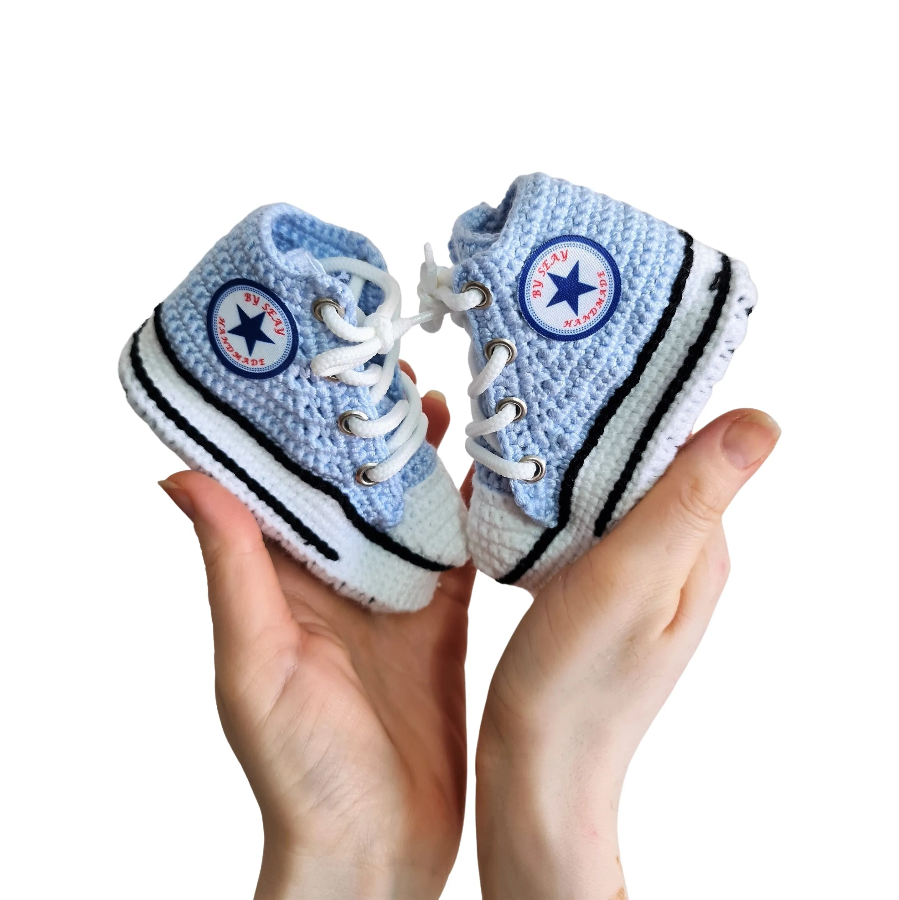 Light Blue Baby Booties Natural Cotton Slippers Sneakers Booties