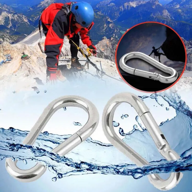 M11 Stainless Steel Carabiner Spring Hook Multi-tool Mountaineering Buckle Lock Camping Hook Rope, Inner Diameter: 10.84mm