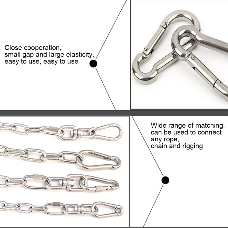 M11 Stainless Steel Carabiner Spring Hook Multi-tool Mountaineering Buckle Lock Camping Hook Rope, Inner Diameter: 10.84mm