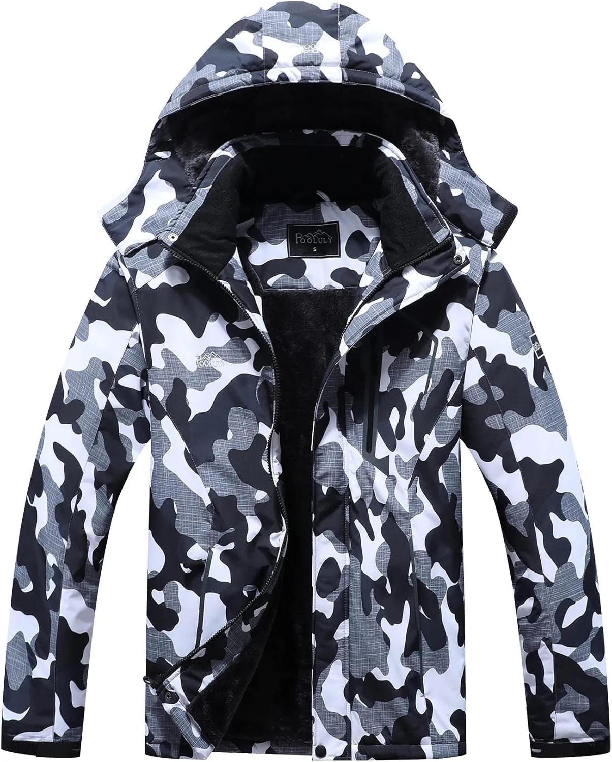 Men'S Ski Jacket Warm Winter Waterproof Windbreaker Hooded Raincoat Snowboarding Jackets