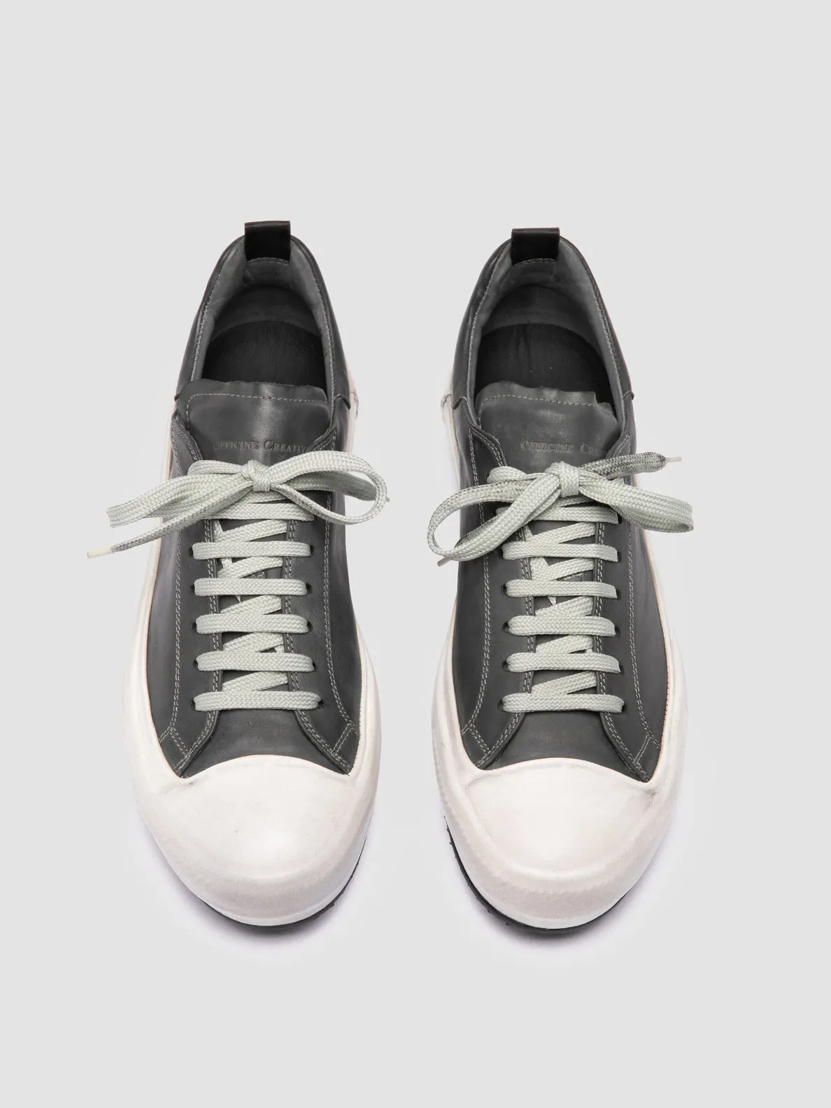 MES DD 001 - Grey Leather Low Top Sneakers