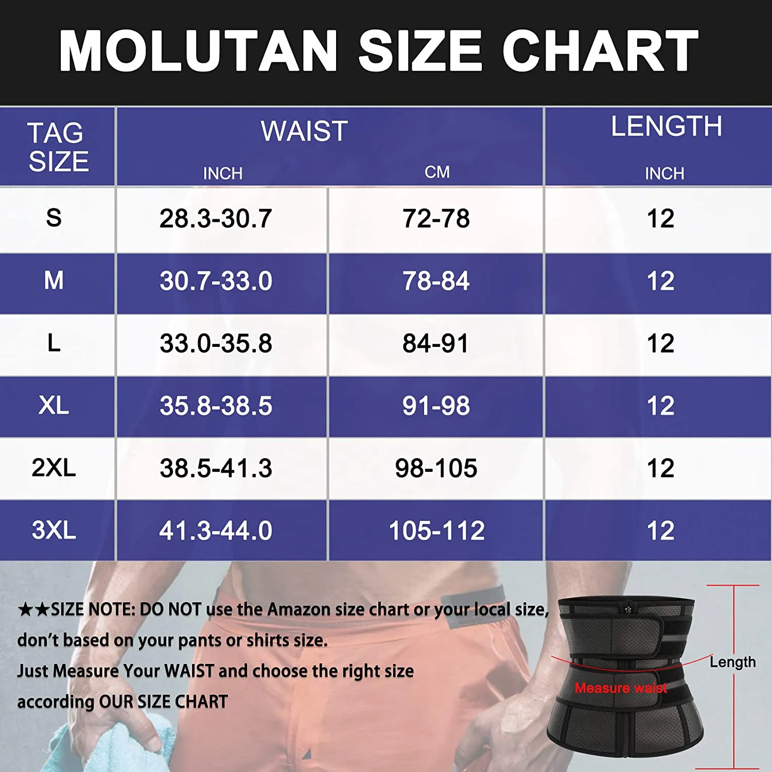 MOLUTAN Waist Trainer Trimmer for Men Tummy Control Shapewear Neoprene Sweat Belt Slimming Body Shaper