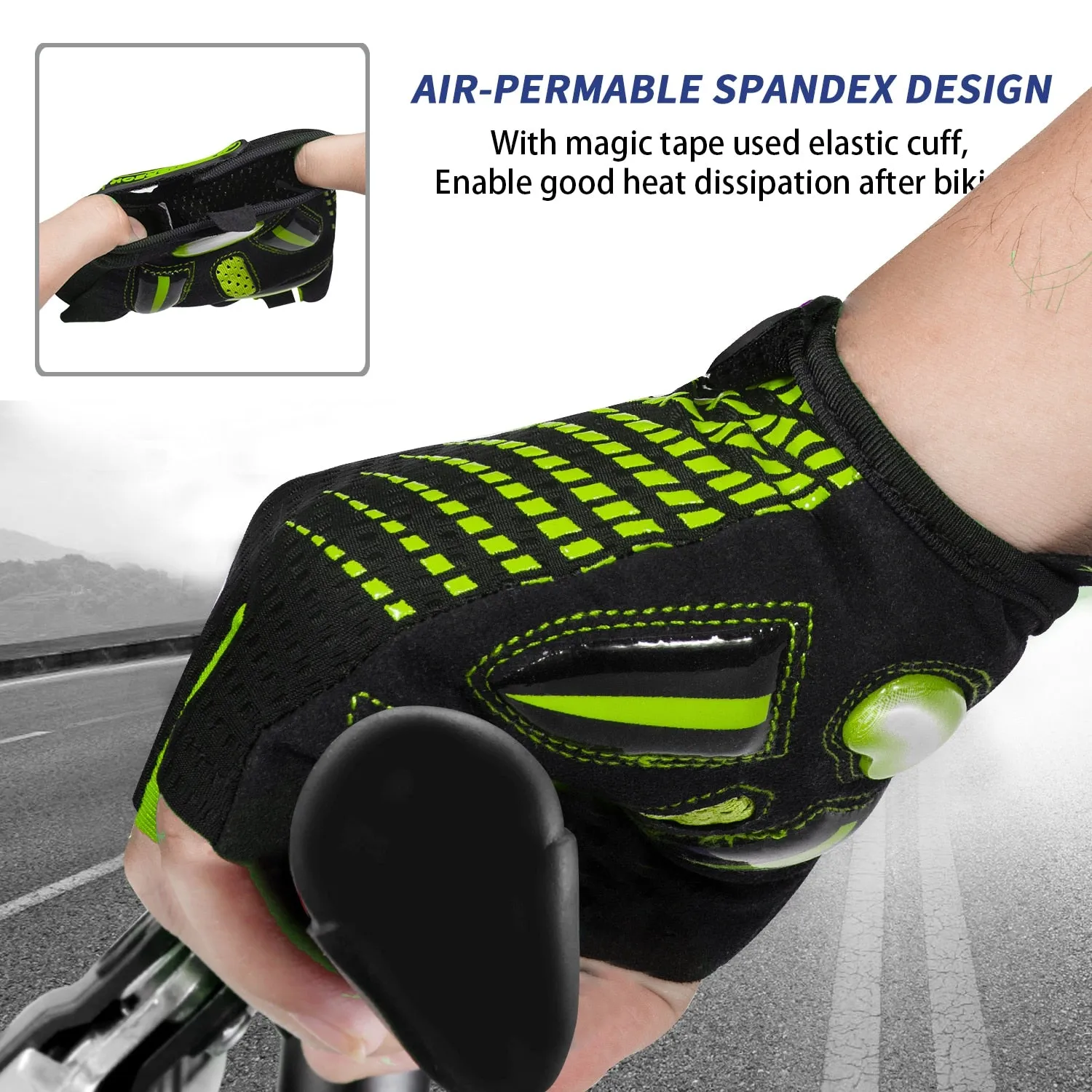 MOREOK Bike Gloves 5MM Liquid Gel Pad Bicycle Gloves Shockproof