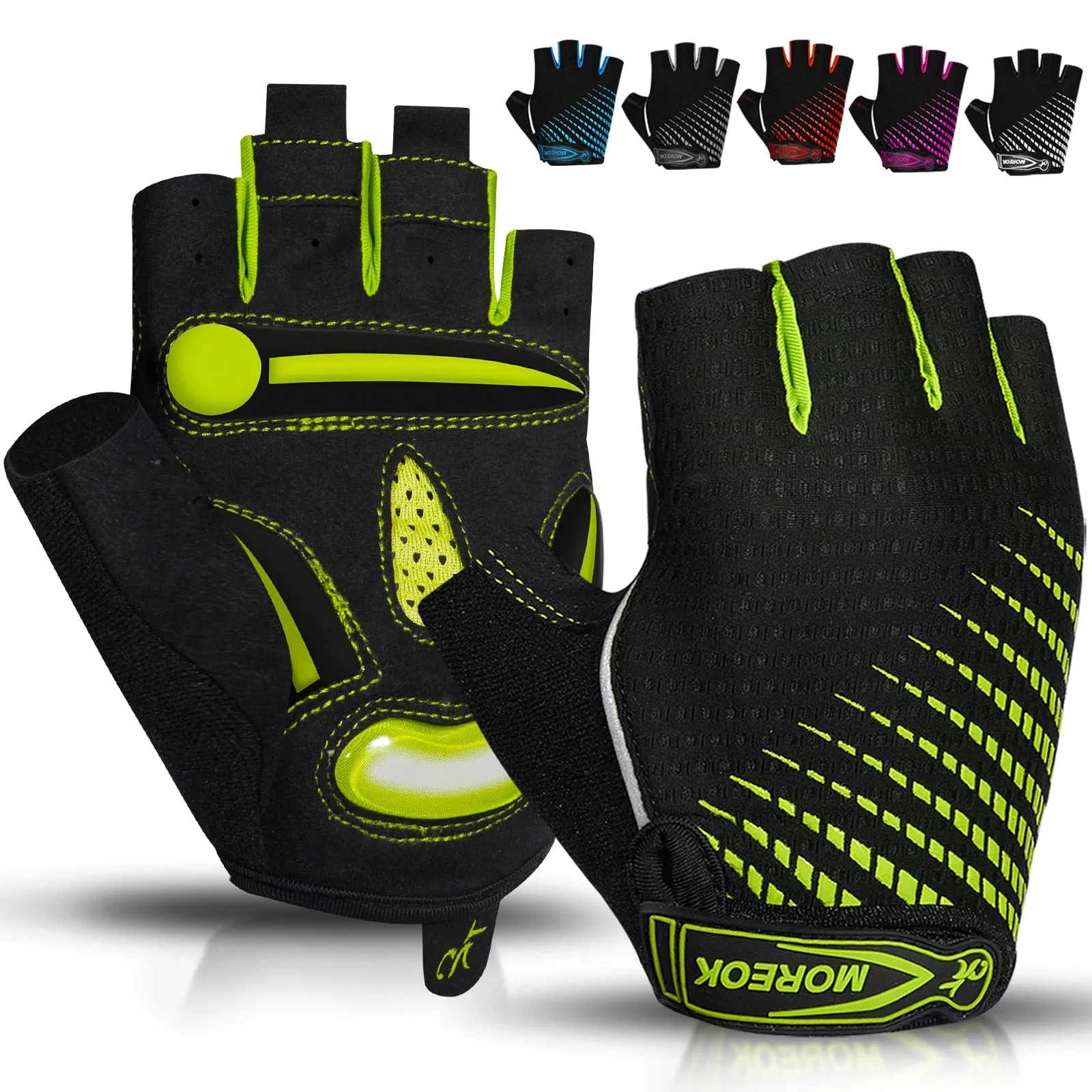 MOREOK Bike Gloves 5MM Liquid Gel Pad Bicycle Gloves Shockproof