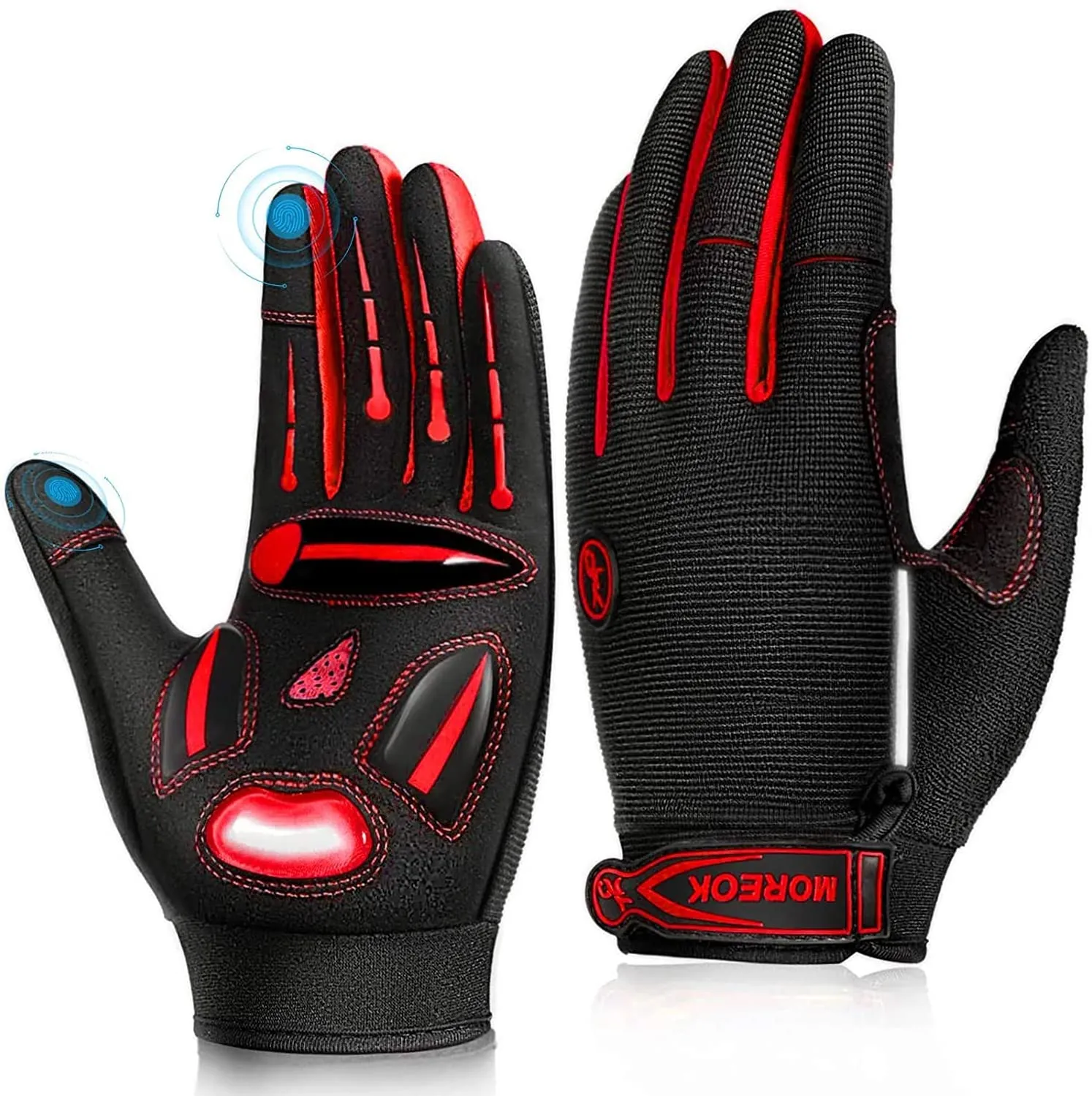 MOREOK Bike Gloves 5MM Liquid Gel Pad Bicycle Gloves Shockproof