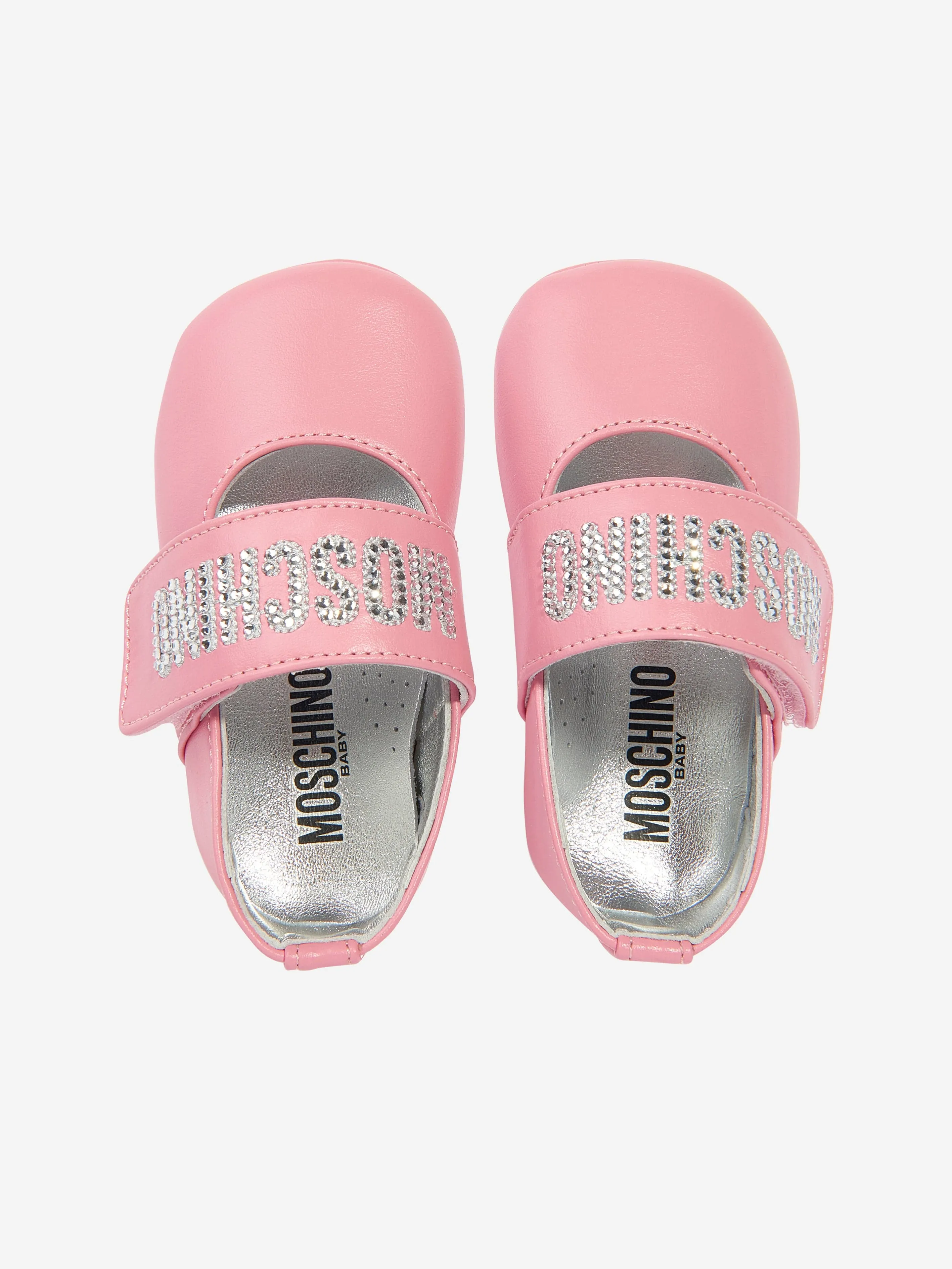 Moschino Baby Girls Leather Pre-Walker Shoes in Pink