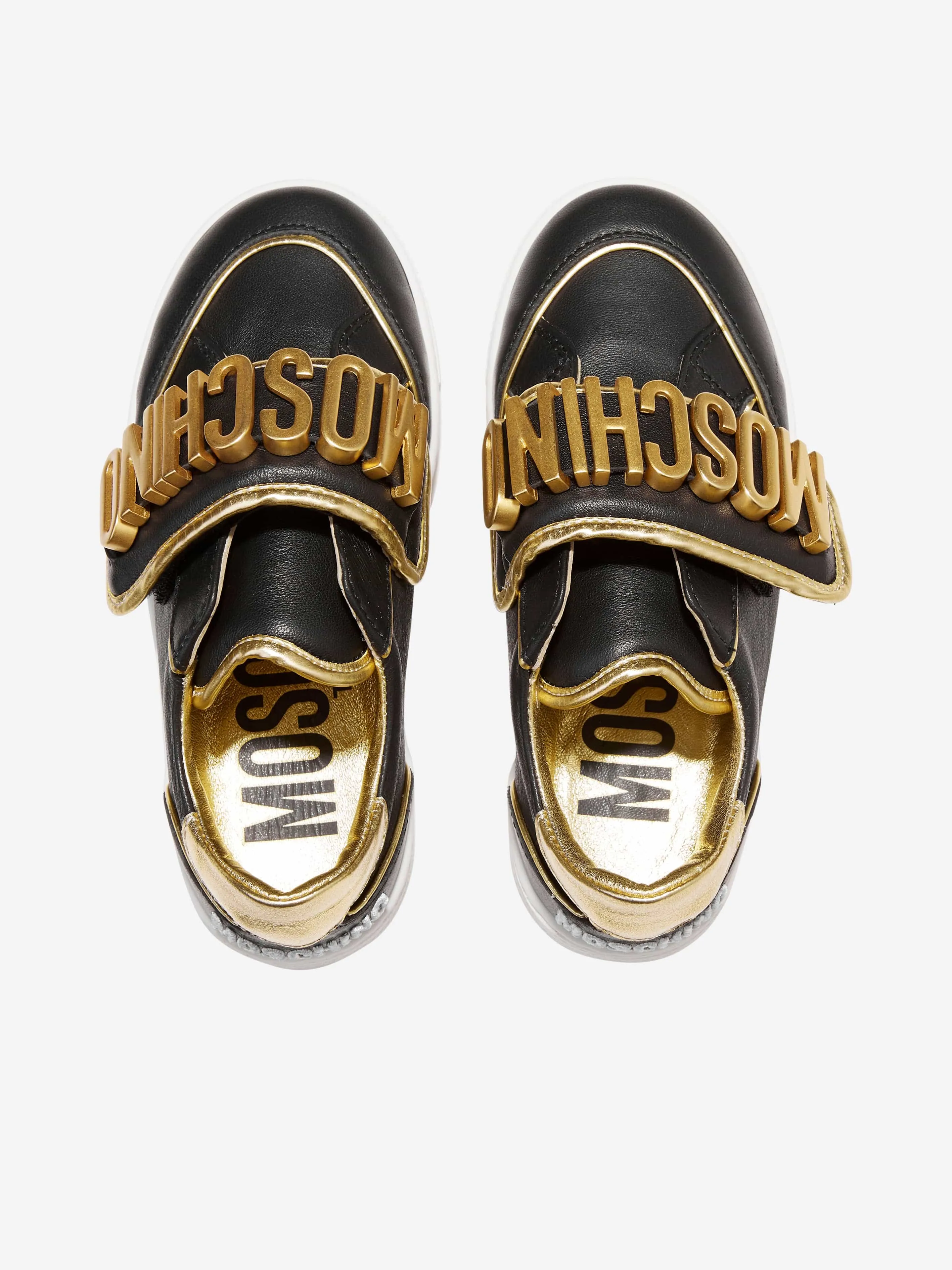 Moschino Kids Lettering Logo Trainers in Black