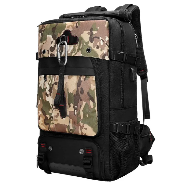 Multifunctional Large-capacity Waterproof Outdoor Mountaineering Backpack with USB Port(Full-Camouflage)