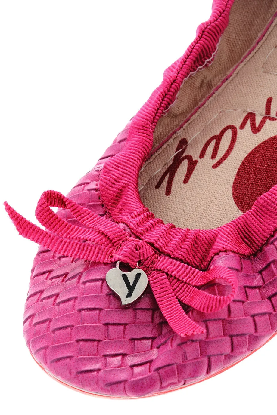 NEELA Fuchsia Woven Ballerinas