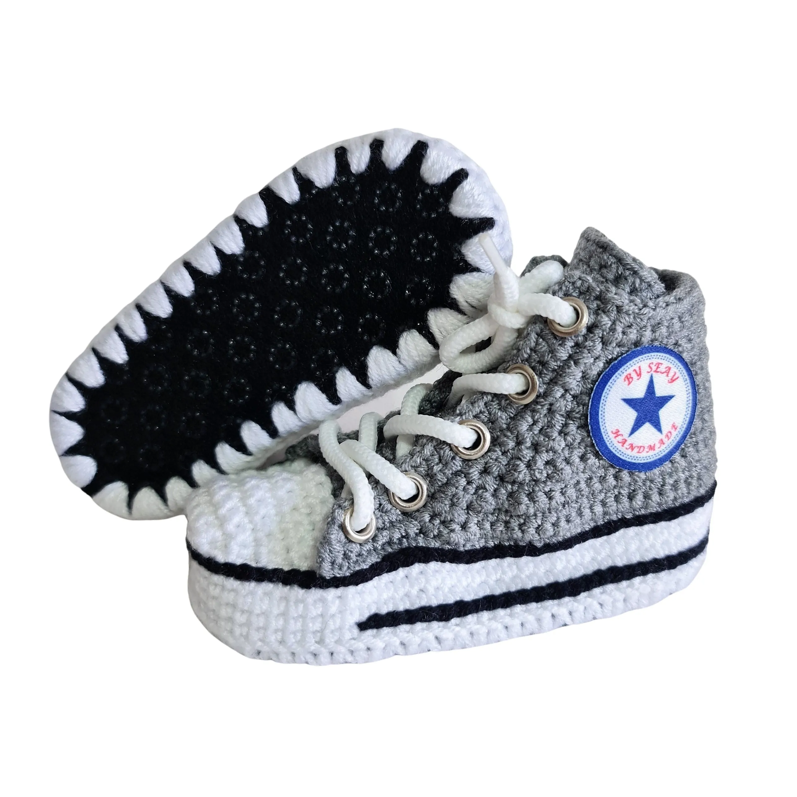 Newborn Baby First Shoes Crochet Wool Crib Socks