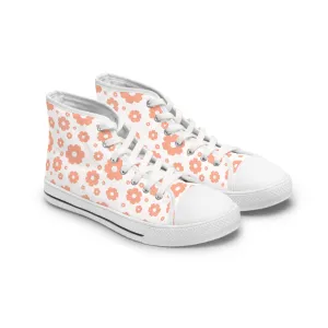 Orange Flowers Women's High Top Sneakers