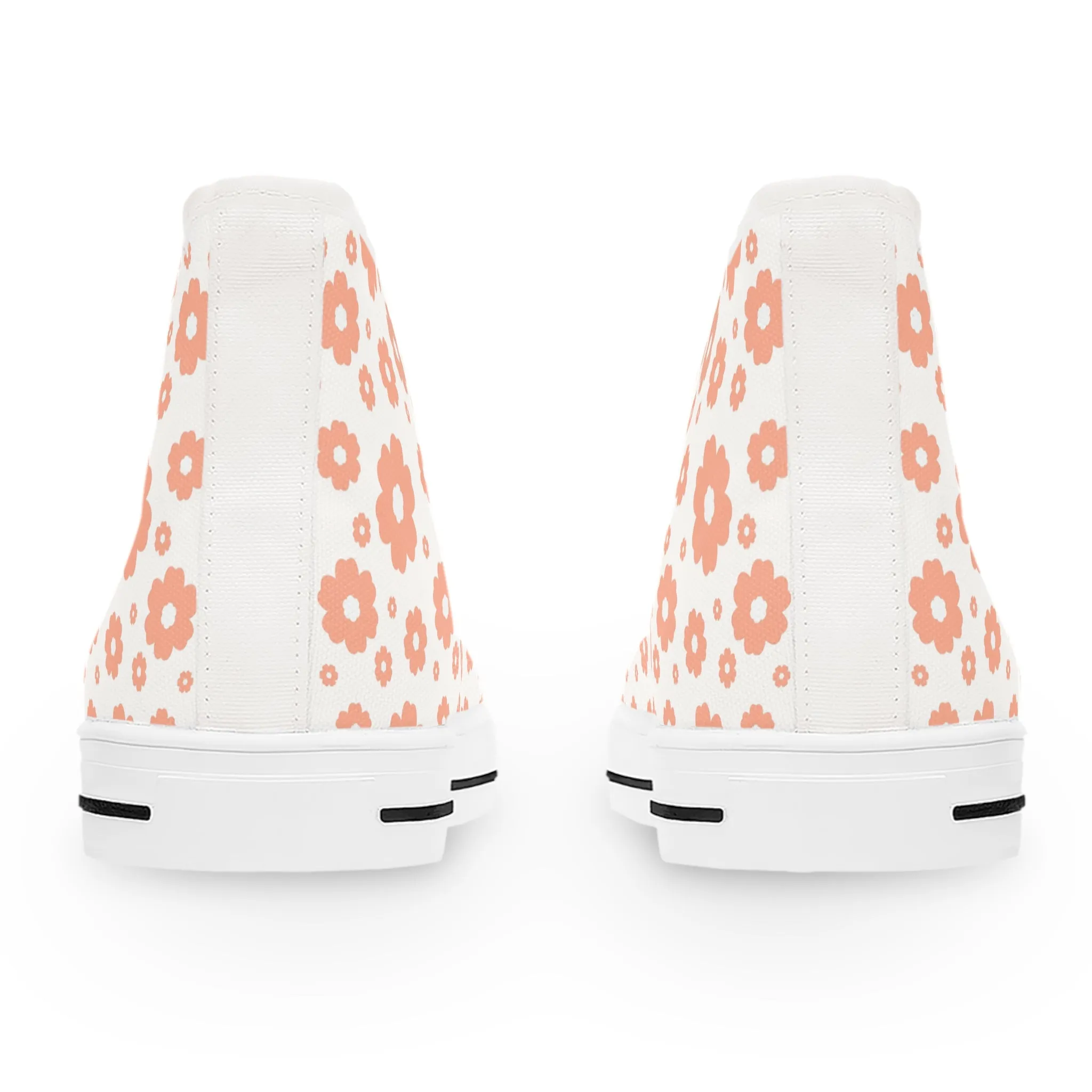 Orange Flowers Women's High Top Sneakers