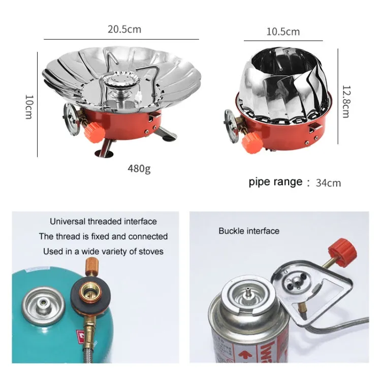 Outdoor Camping Mountaineering Portable Mini Gas Stove, Style: Lotus (Threaded Interface)