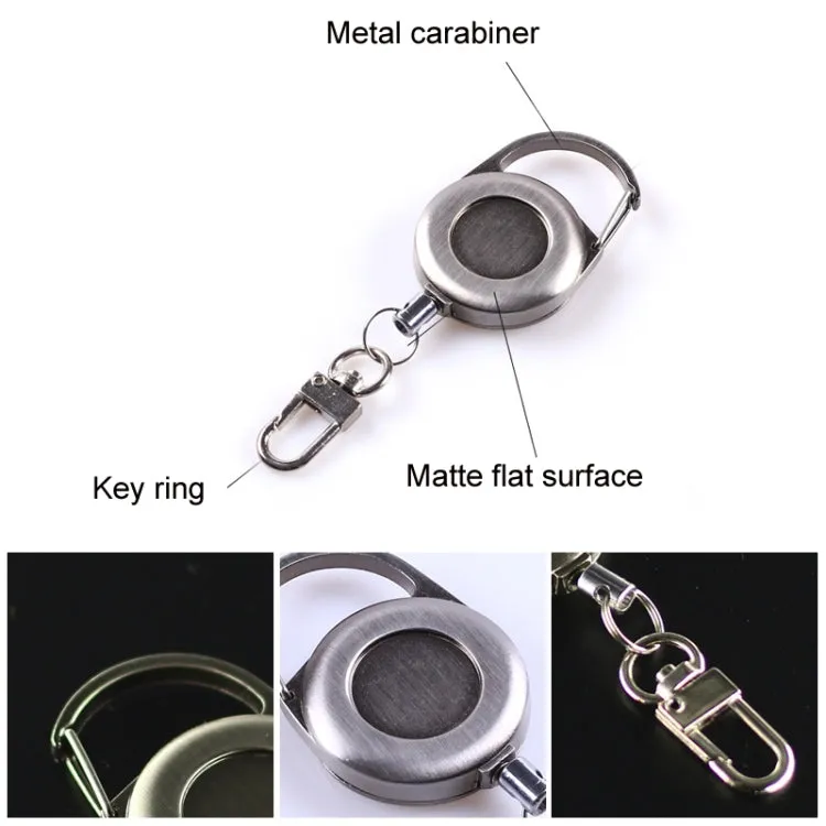 Outdoor Mountaineering Metal Easy-to-pull Retractable Key Chain(Metal Color)