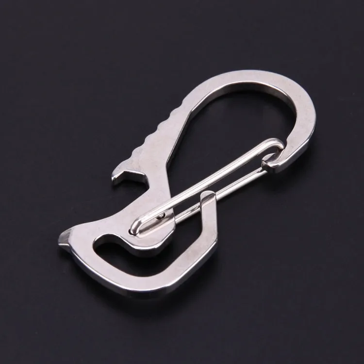 Outdoor Tools Carabiner  Hex Driver Bottle Opener Keychain Ring Climbing Accessories(Black)