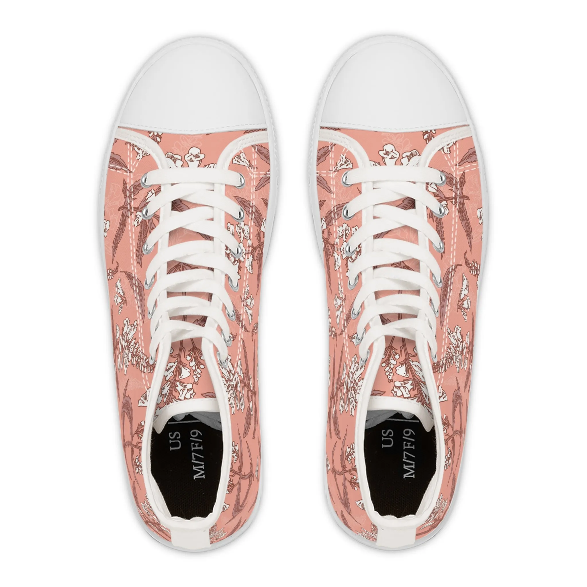 Pink Snapdragon Women's High Top Sneakers