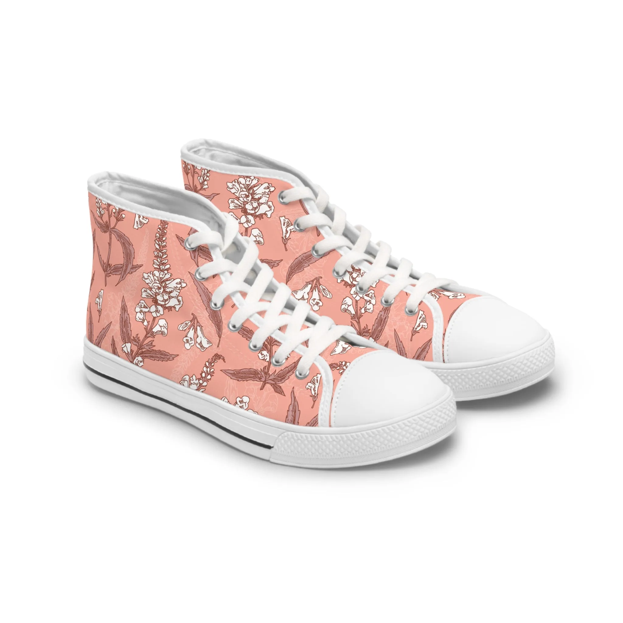 Pink Snapdragon Women's High Top Sneakers