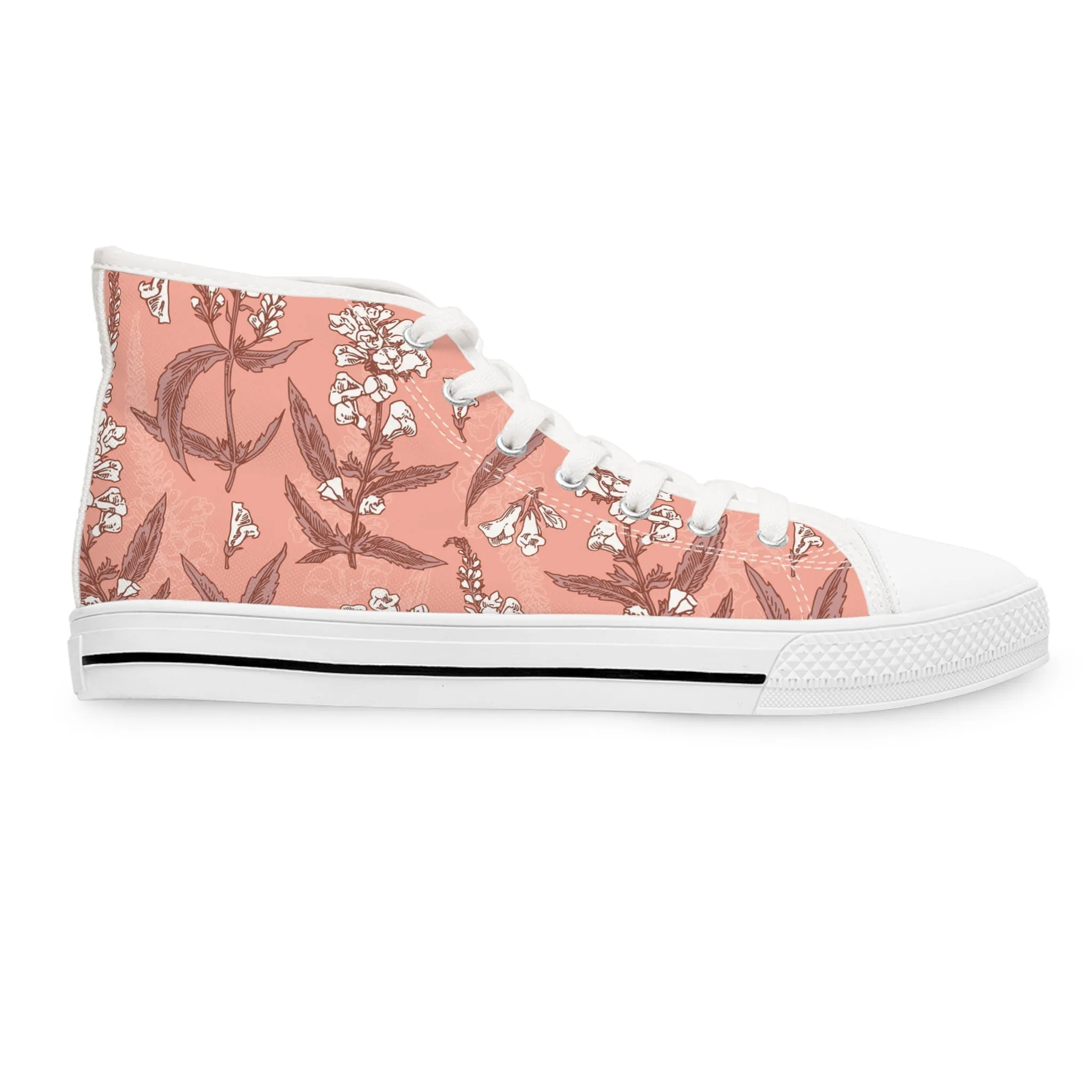 Pink Snapdragon Women's High Top Sneakers