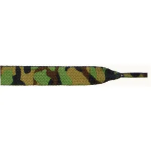 Printed 3/8" Flat Laces - Green Camouflage (1 Pair Pack) Shoelaces