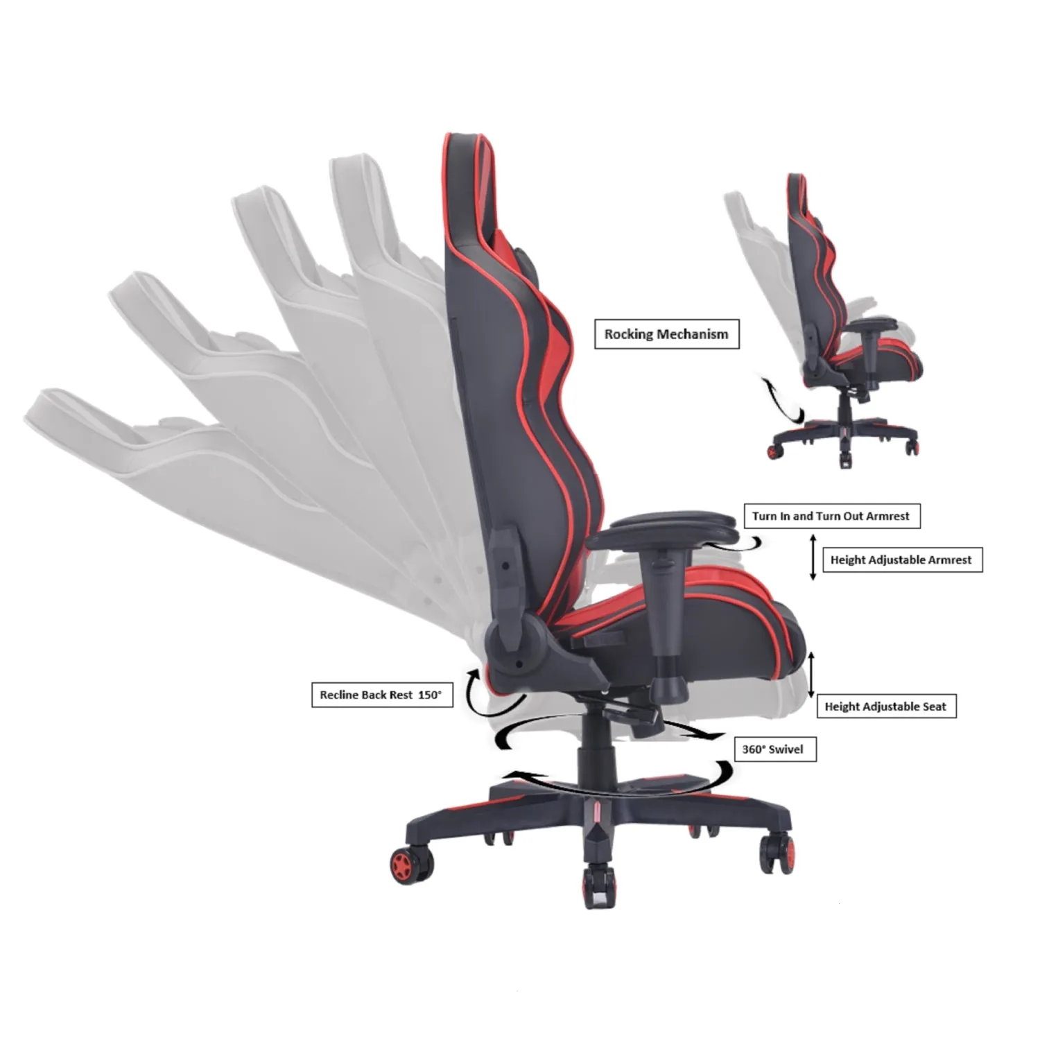 PRO-X SERIES/ 77608E GAMING CHAIR (BLACK & RED)