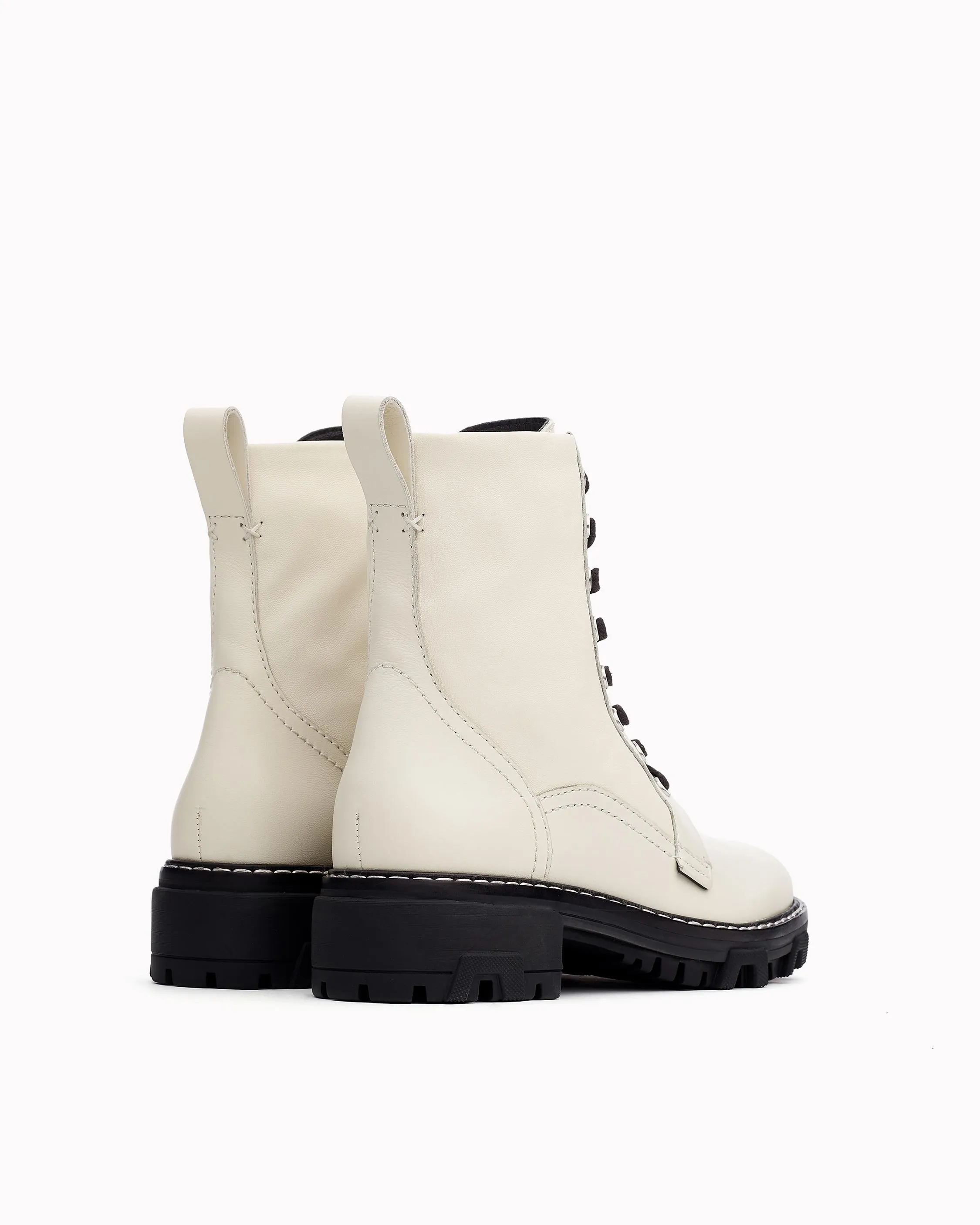 Rag & Bone Footwear - Shiloh Combat Boot in Antique White