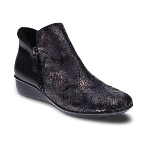 Revere Damascus Women Boots In Black Metallic Python/onyx