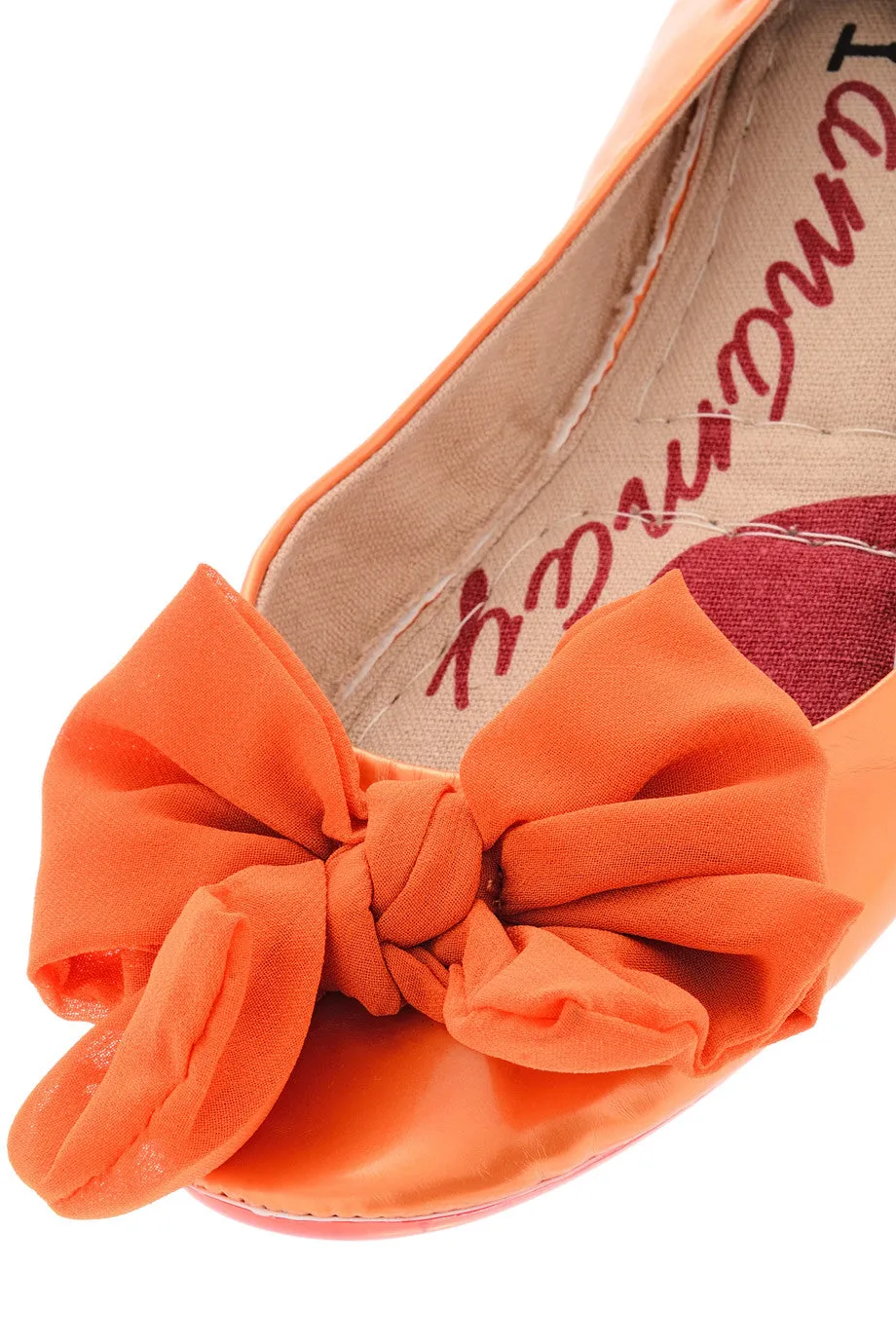 RIA Orange Patent Ballerinas